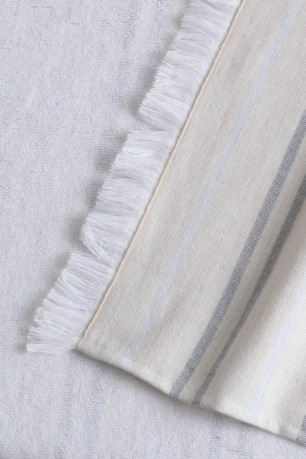 Karin pestemal texture, stripe and fringe detail