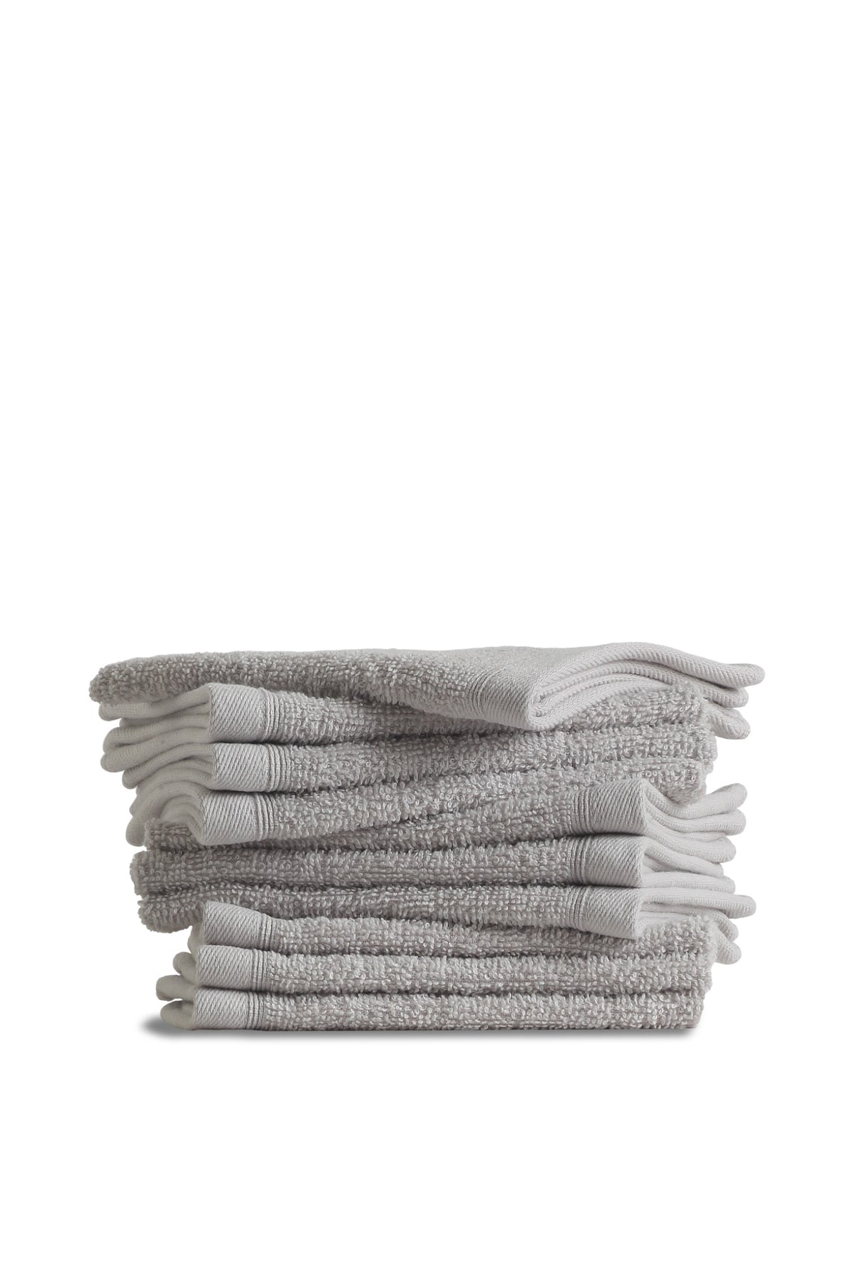 Lorens Grey hand towels — folded stack