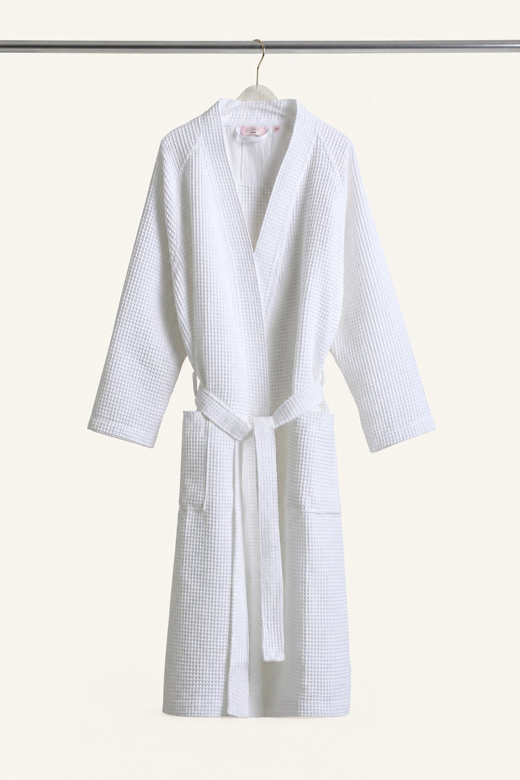 Marc waffle bathrobe in White