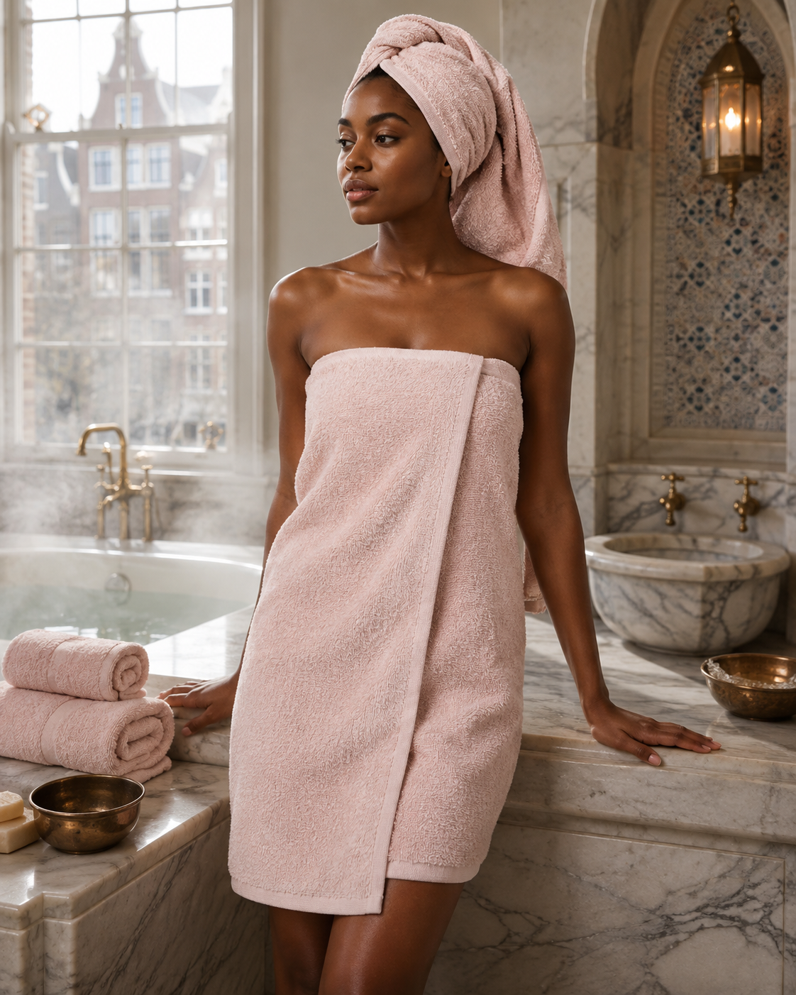 Nicol towels in a spa-inspired bathroom
