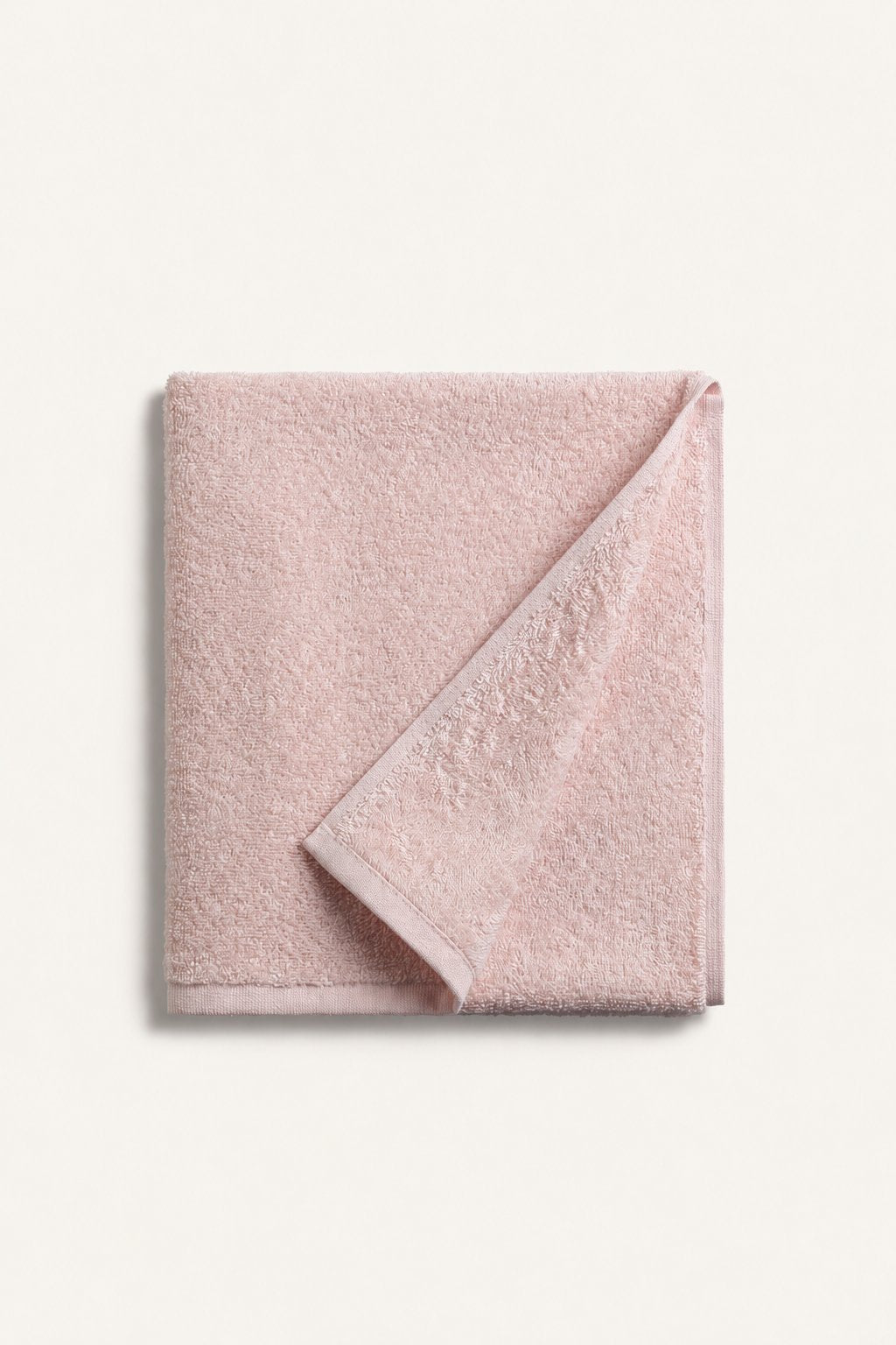 Folded Nicol towel in Powder Pink