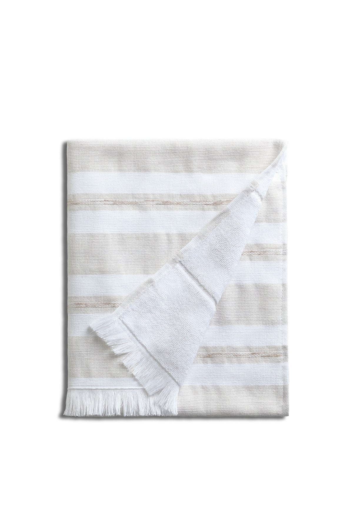 Pavia Home Barlet towel set — beige folded