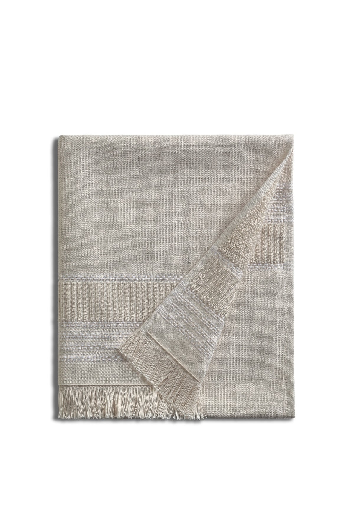 Pavia Home Boden towel set — beige folded