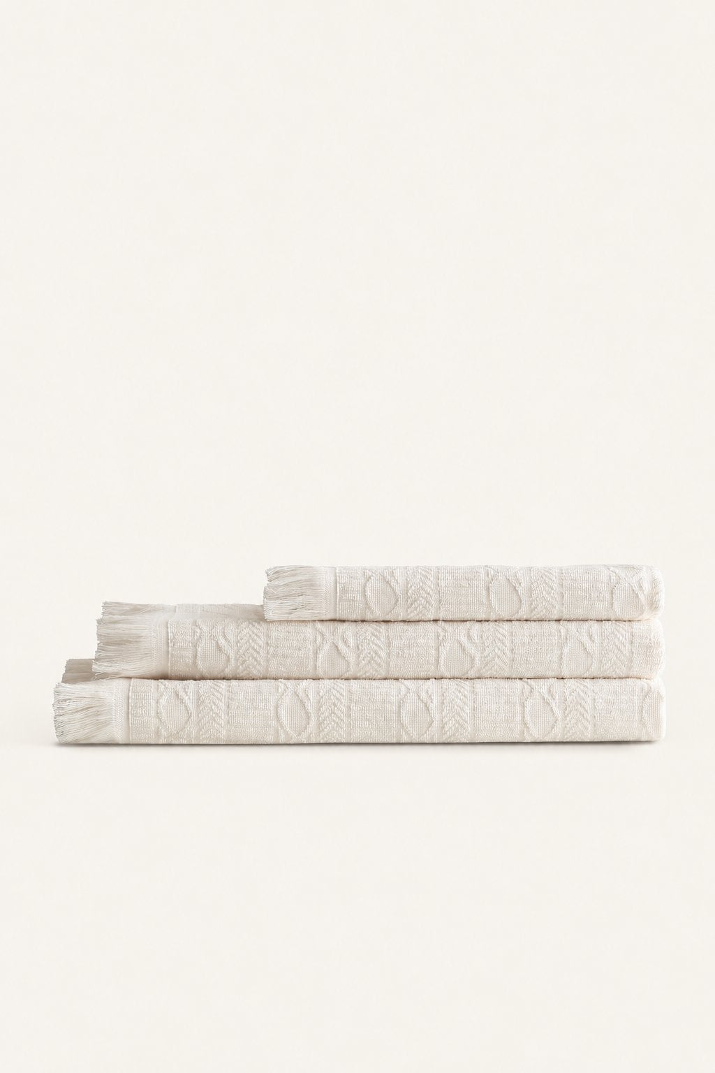 Pavia Home Elina — Ecru towel alternate view