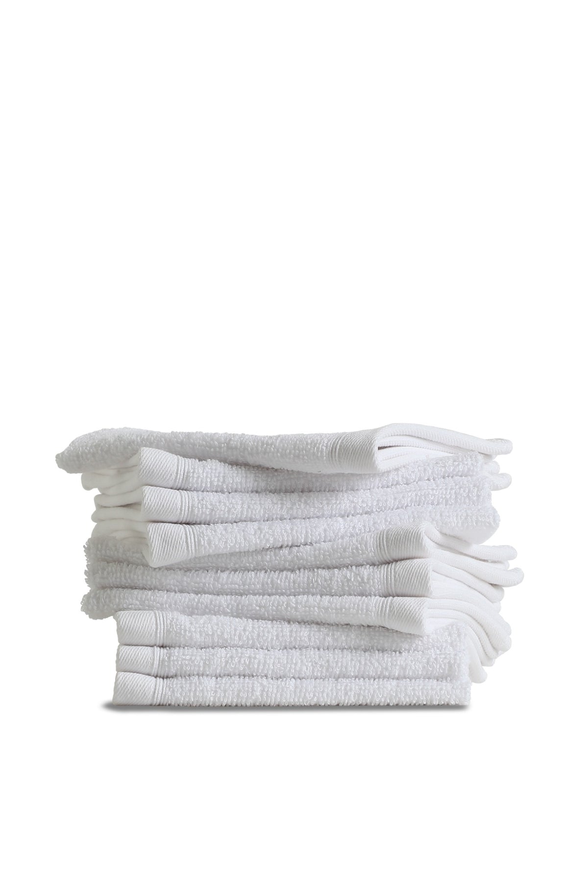 Lorens White hand towels — folded stack