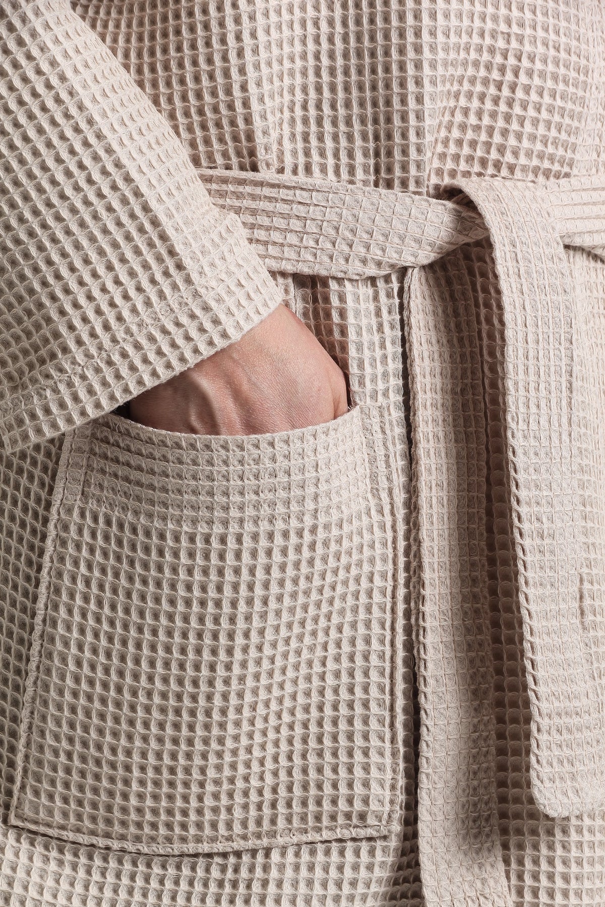 Marc beige bathrobe patch pocket and matching belt