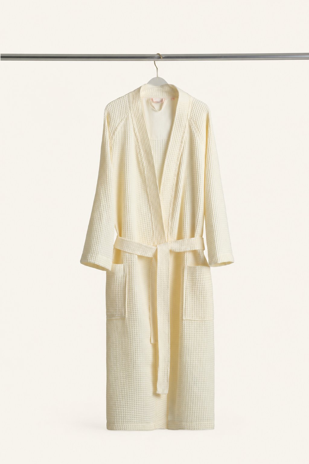 Marc waffle bathrobe in Ecru