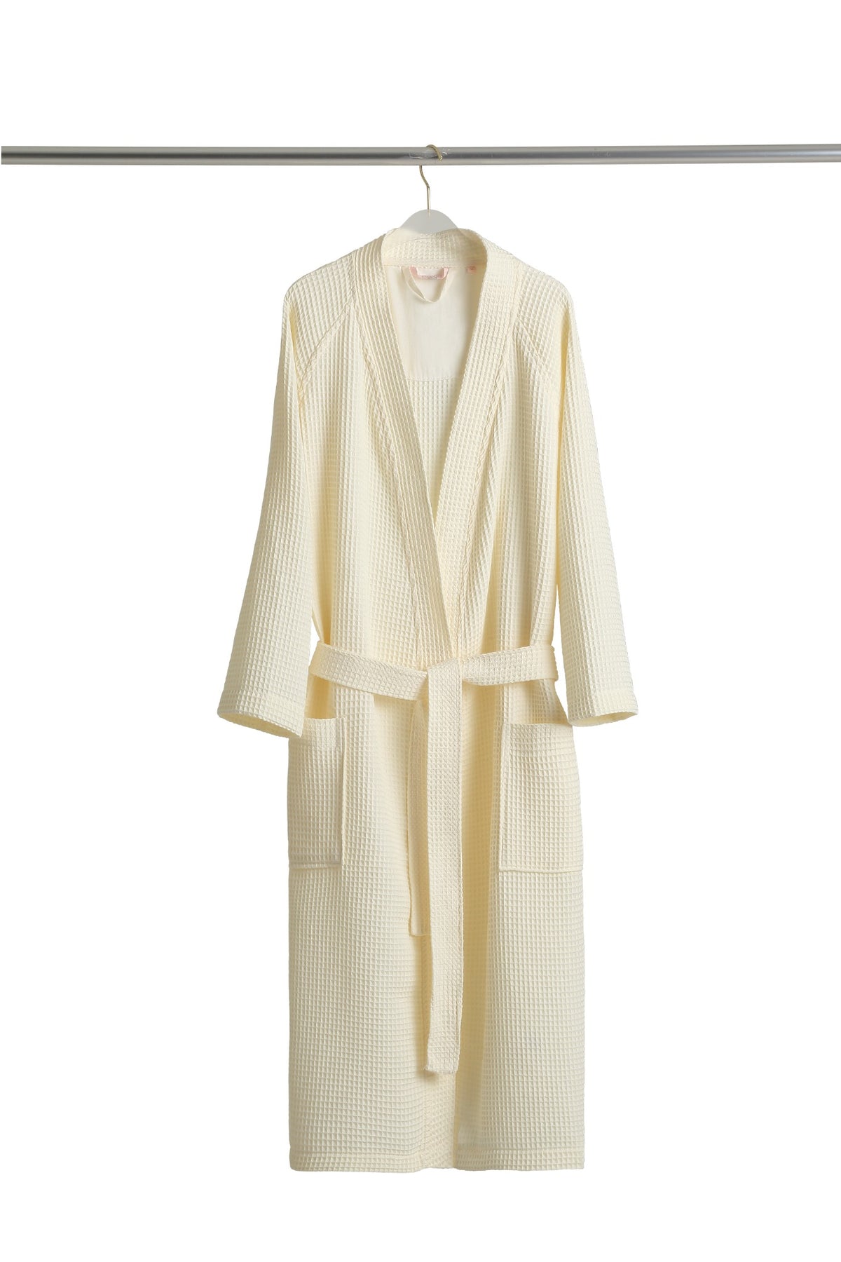 Marc waffle bathrobe in Ecru