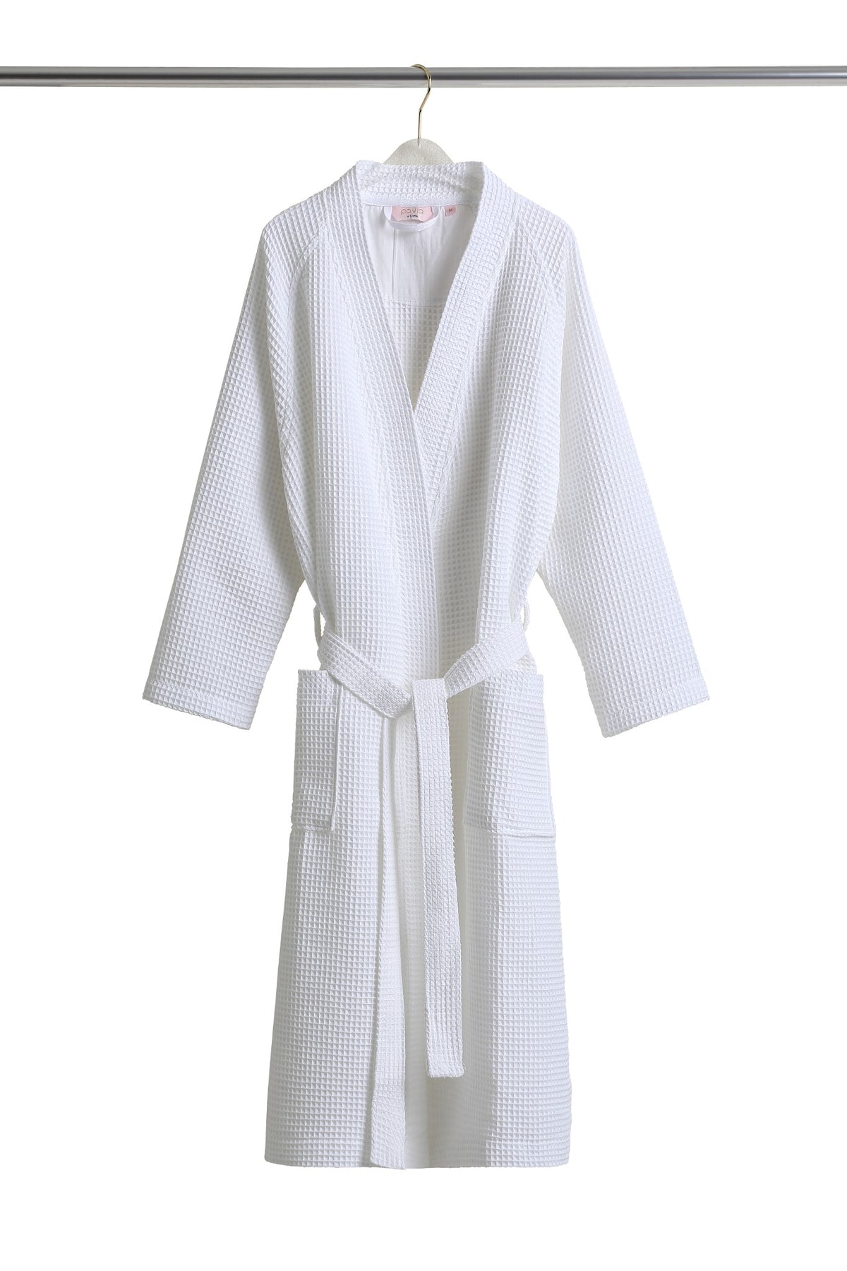 Marc waffle bathrobe in White